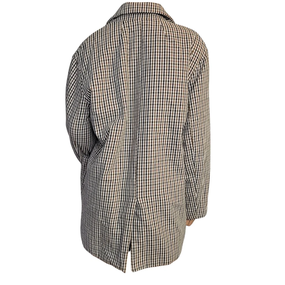 Madewell Womens Padded Doubled Breasted Blazer Jacket Plaid Size Medium $198 - Image 4 of 4