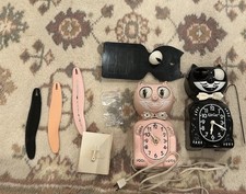 Kit-Cat Klock D8 Pink & B1 Black Vintage Cat Wall Clocks Pendulum Vintage Vtg 
