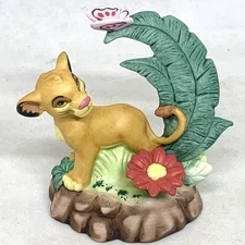 Disney Lion King Simba & Butterfly Porcelain Figurine Young Simba FREE SHIPPING!