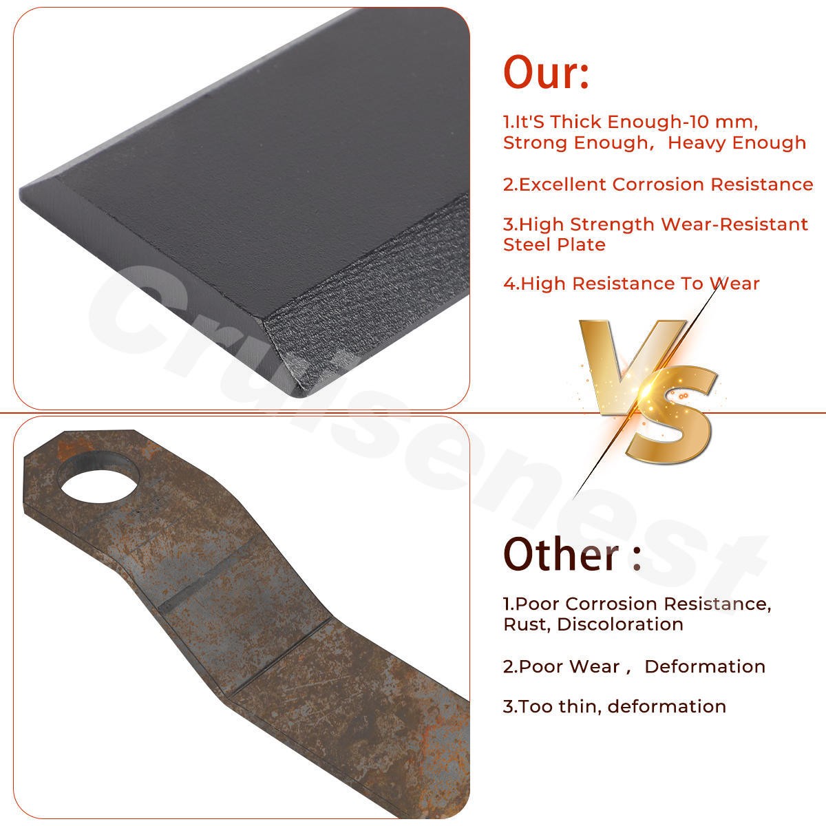 Mower Rotary Grass Cutter Steel Blades 10 mm For Mower King Skidsteer Brush Hog