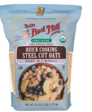 Bob's Red Mill Organic Quick Cooking Steel Cut – 100% Whole Grain Hot Cereal 7lb