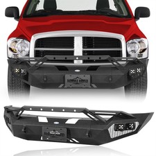 Off-road Front Bumper Steel W Winch Plate Light Fit 2006-2008 Dodge Ram 1500