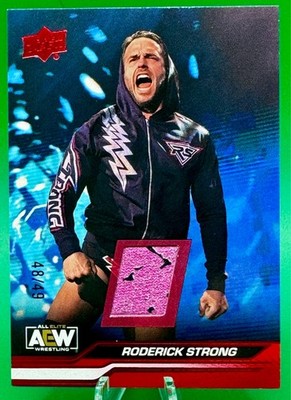 2024 Upper Deck AEW Red Memorabilia #'d 48/49 RODERICK STRONG  #25