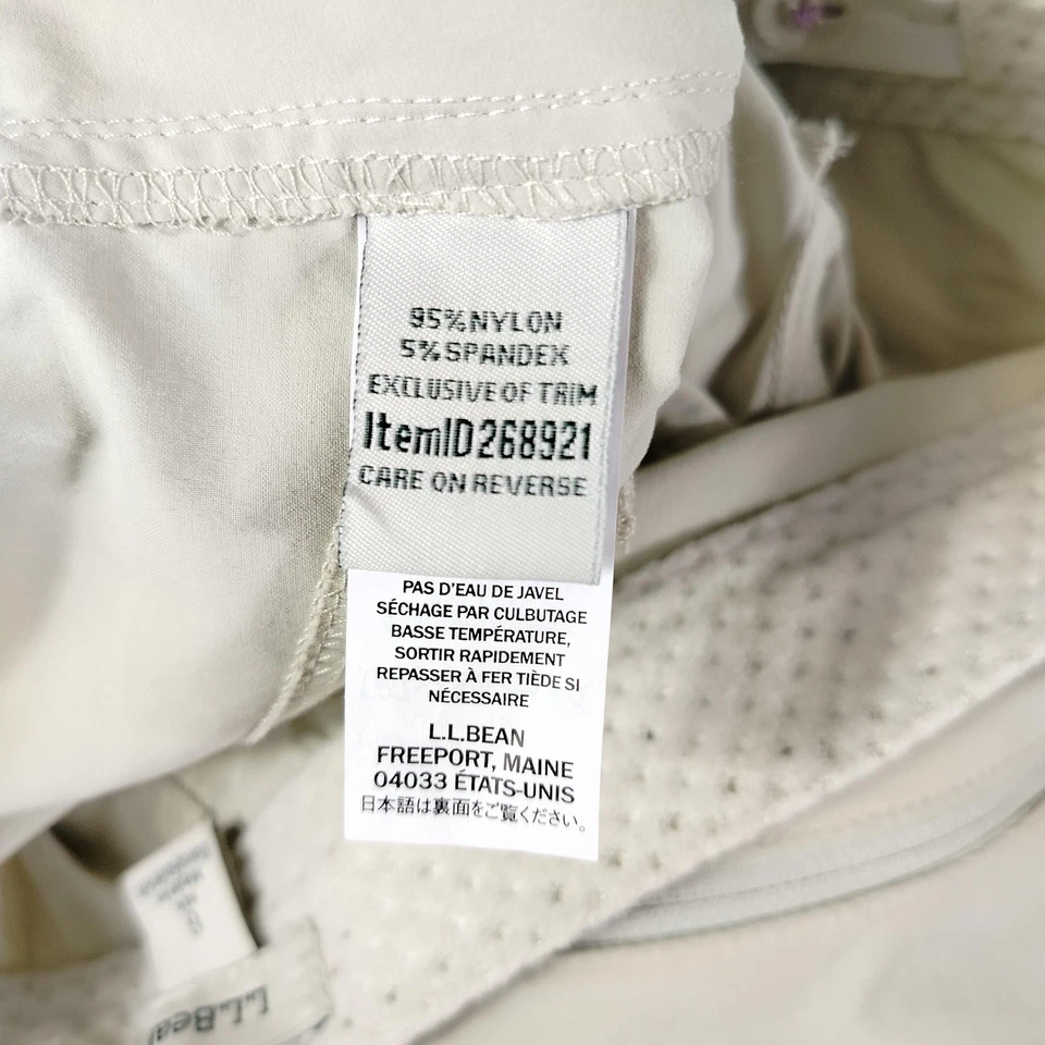 Pantalones Cortos LL Bean Para Mujer 6 Ligeros Exterior Senderismo Cremallera Bolsillo Cintura Ajustable Foto 4 de 4