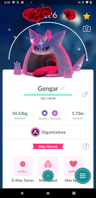 #ad #ad Shiny Gigantamax Gengar lv50 3 Gmax moves Tr de 20K Stardust $14.90