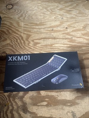 ProtoArc Foldable Keyboard and Mouse, XKM01 for Business and Travel Silver