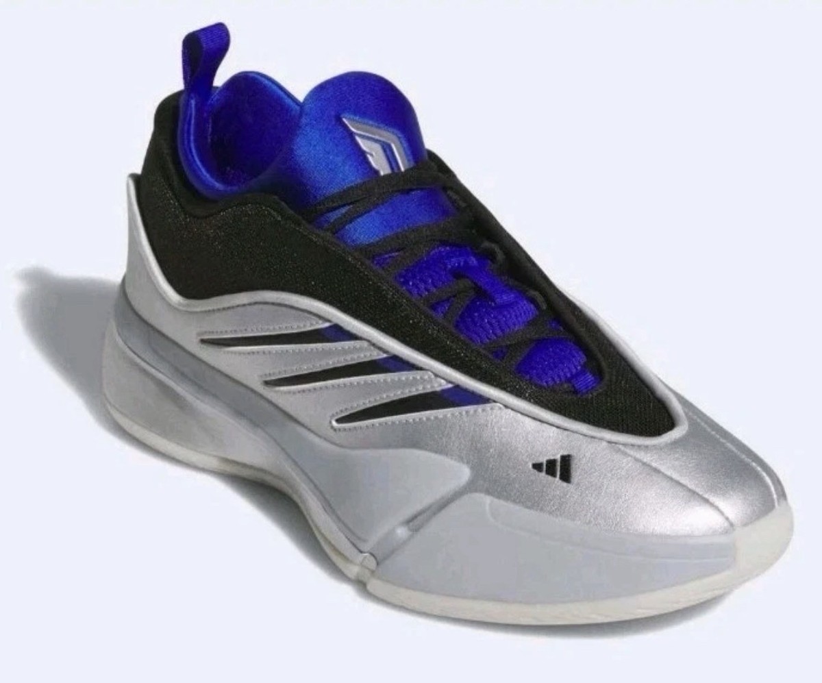 Mens Size 13 Adidas Dame 9 Tecmo Bowl Metallic Silver Black Blue