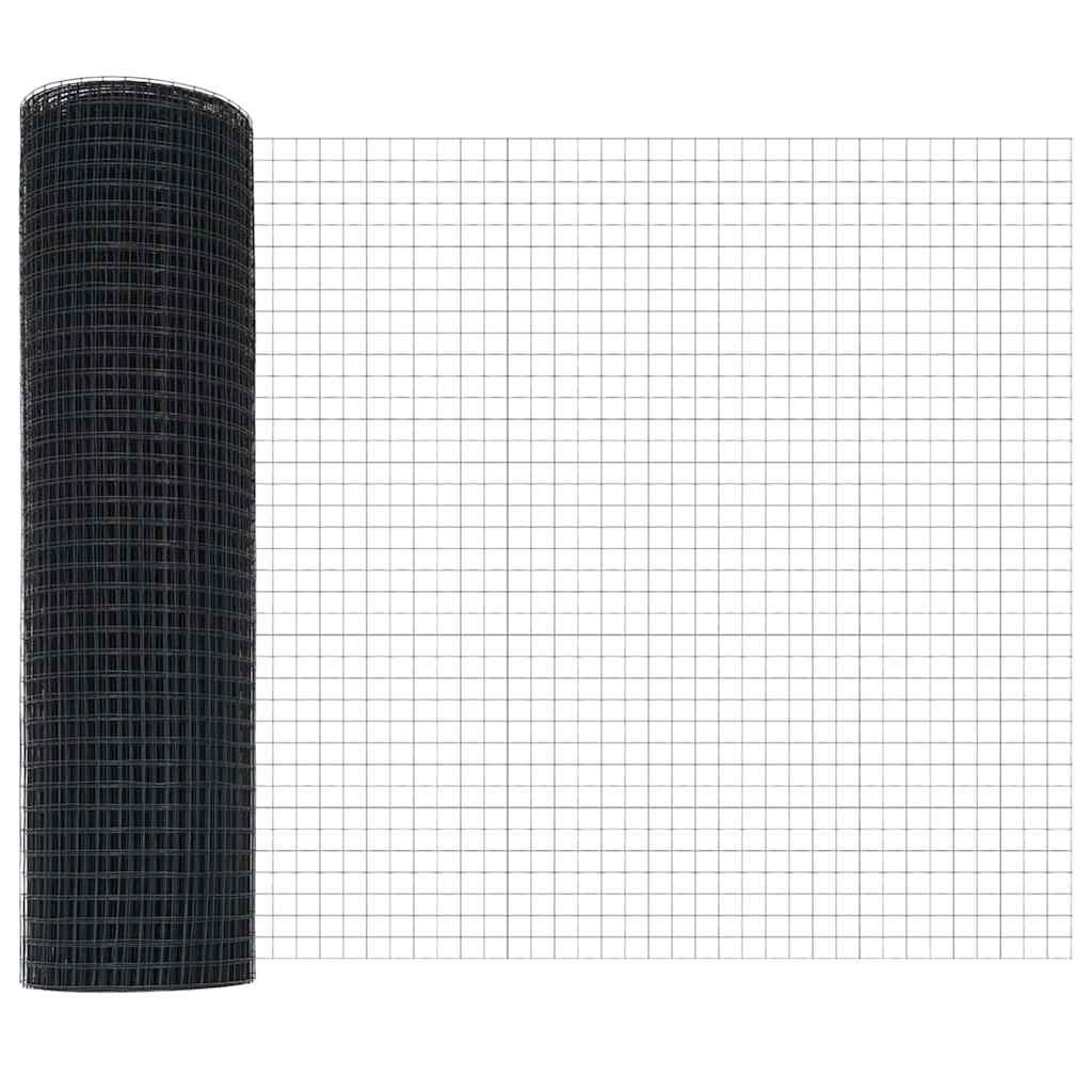 Recinzione con Posto Grigio 0,4 x 10 m Acciaio e PVC - 4