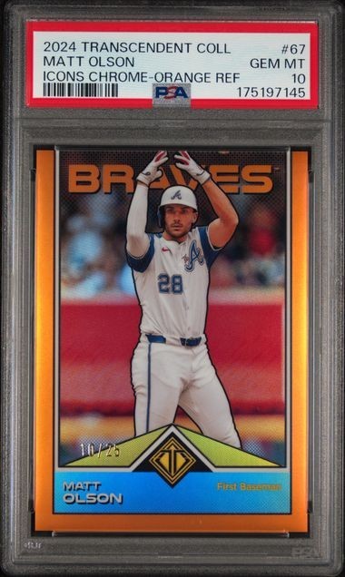 2024 Topps Transcendent - Matt Olson Orange /25 Image Variation -BRAVES- PSA 10!