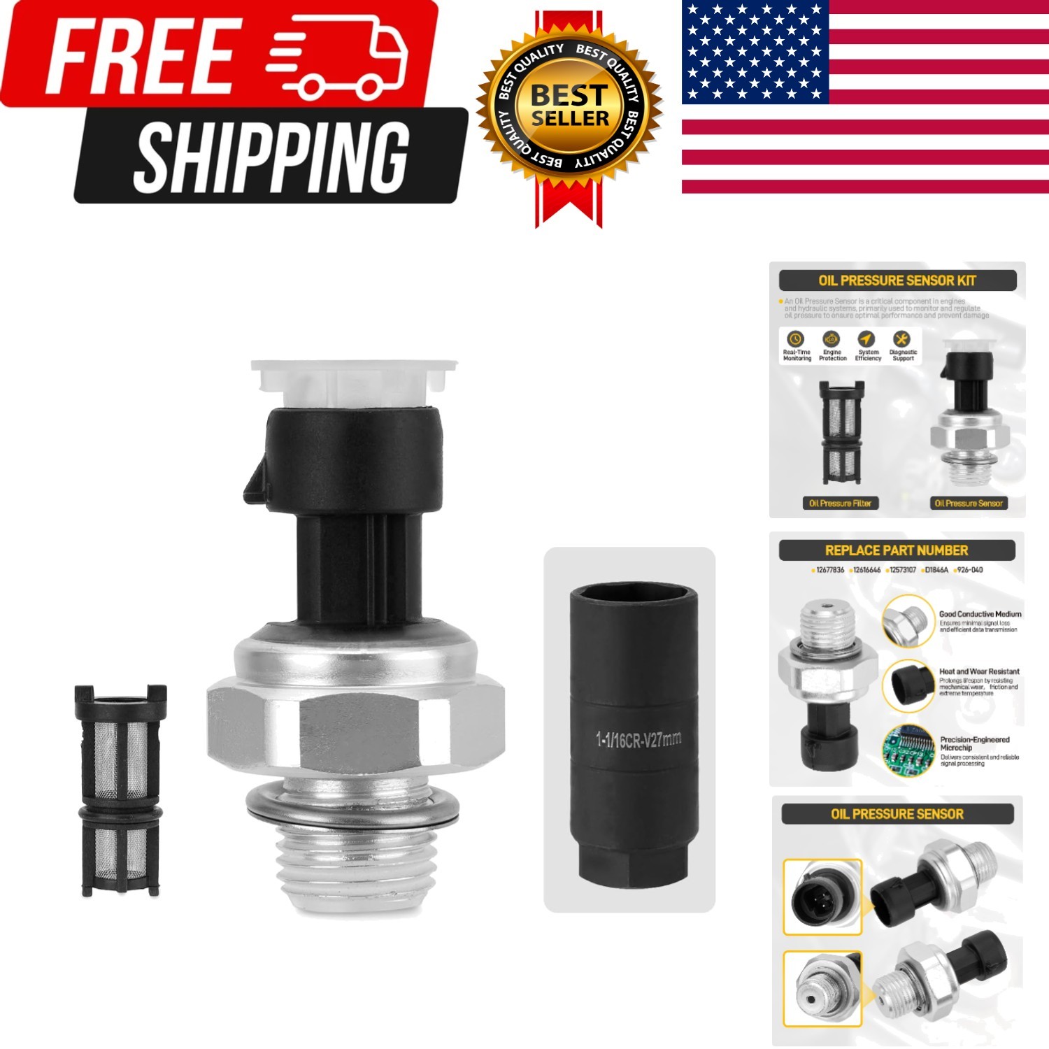 Pressure Sensor Compatible With Chevy Silverado Tahoe Suburban C