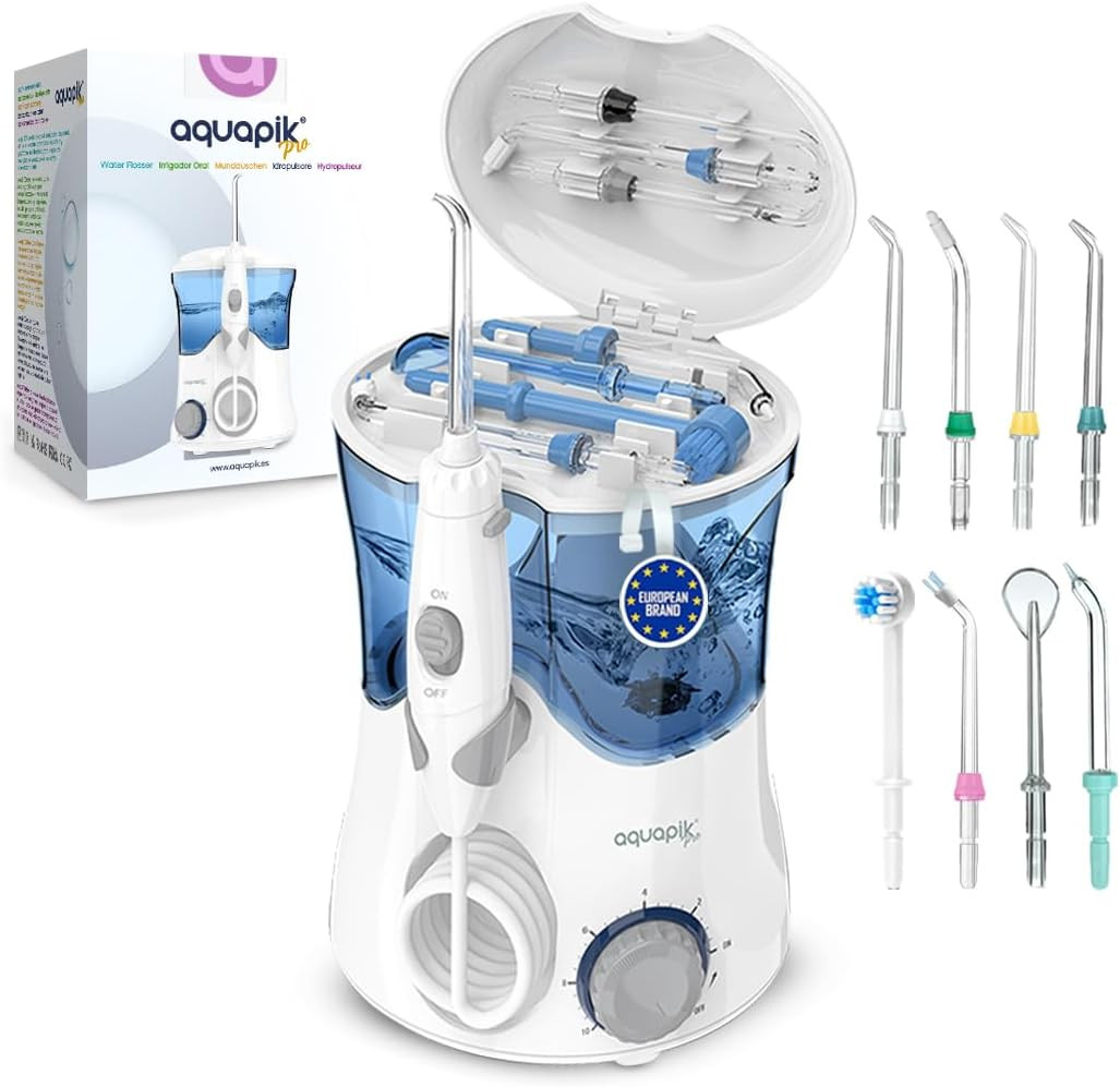 Aquapik PRO Idropulsore Dentale Professionale | 10 Livelli e 8 Ugelli