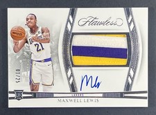 MAXWELL LEWIS 2023-24 FLAWLESS HORIZONTAL RPA ROOKIE PATCH AUTO #01/25 BOOKEND
