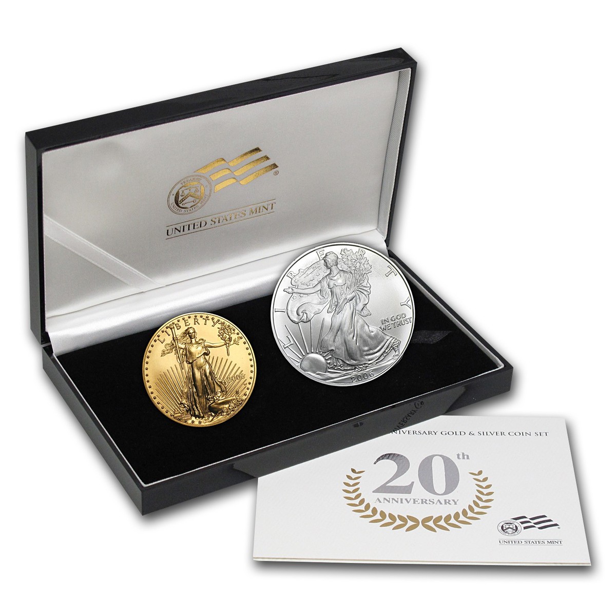 2006-W 2-Coin Burnished Gold & Silver Eagle Set (w/Box & COA) | eBay