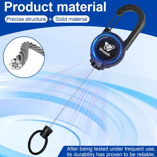 Heavy Duty Retractable Keychain, Multitool Carabiner Badge Holder-Sturdy & Durab - Picture 3 of 6