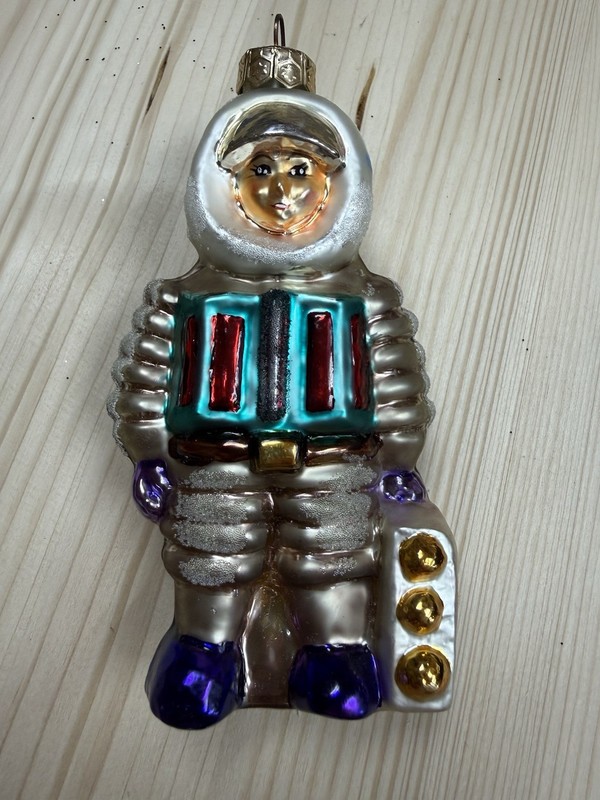 Glass Astronaut Christmas Ornament Multicolor Space Theme Hanging Decoration