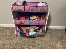 Disney Princess Girls' Wood Multi Bin Toy Storage Organizer