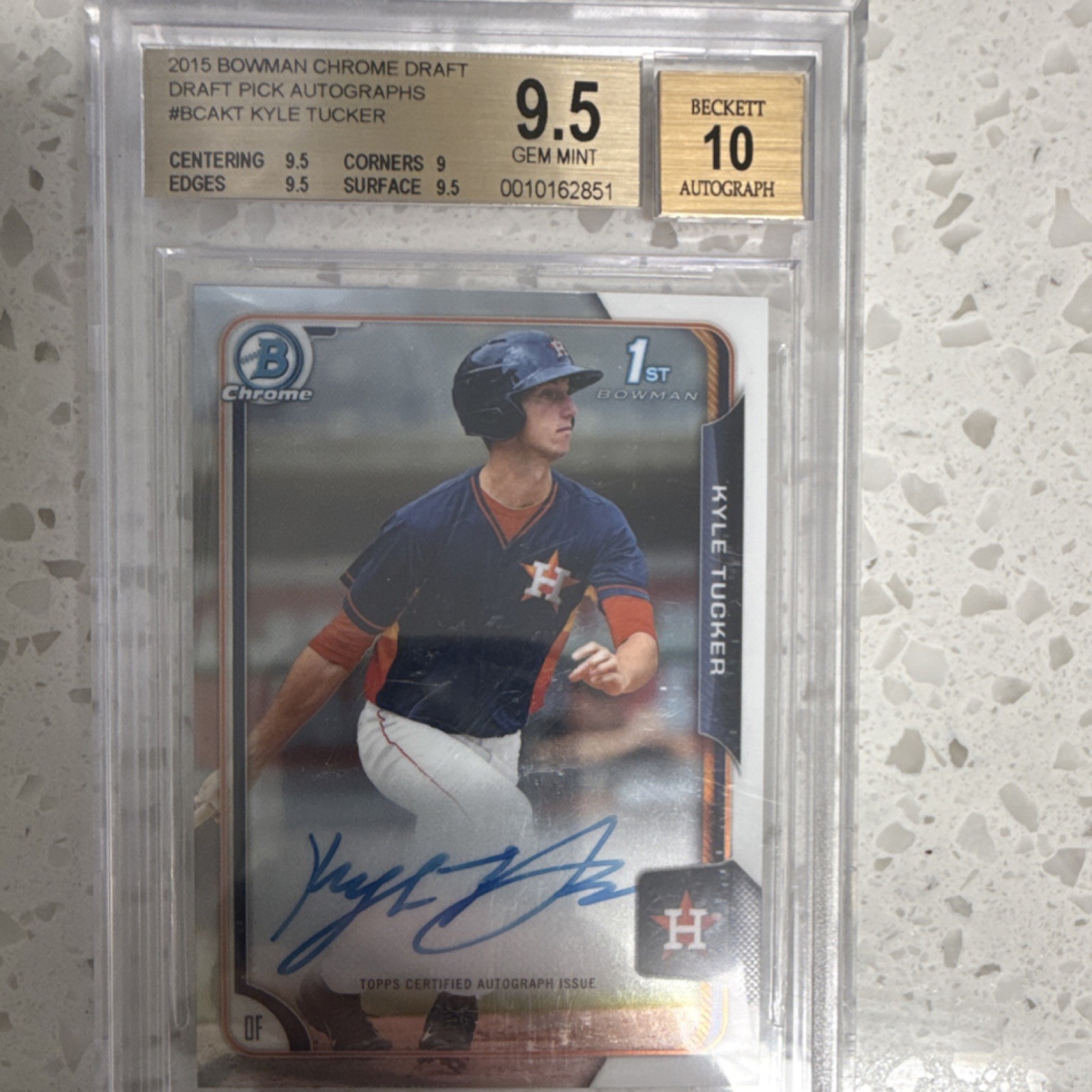 2015 1st Bowman Chrome Draft Kyle Tucker Rookie Autograph BCA-KT BGS 9.5 Astros