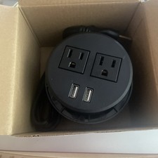 Desktop Power Grommet with 2 Outlets Table Power Grommet Outlet for Home Office