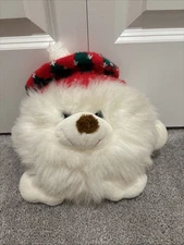 Vintage Sno-Ball 10” Moostletoe Snowball Plush Christmas Stuffed Animal Toy