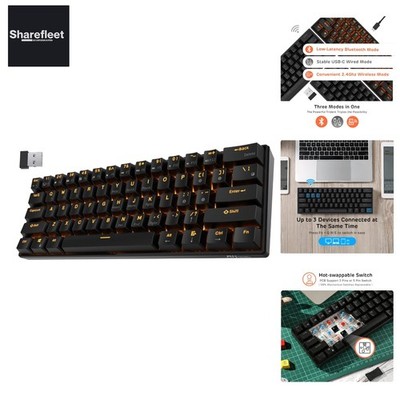 2.4Ghz Kabellose/Bluetooth/Verkabelte 60% Mechanische Tastatur, 61 Tasten kom...