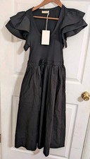 New Ulla Johnson Womens Dress Black Louise Noir Short Sleeve Size 4 NWT