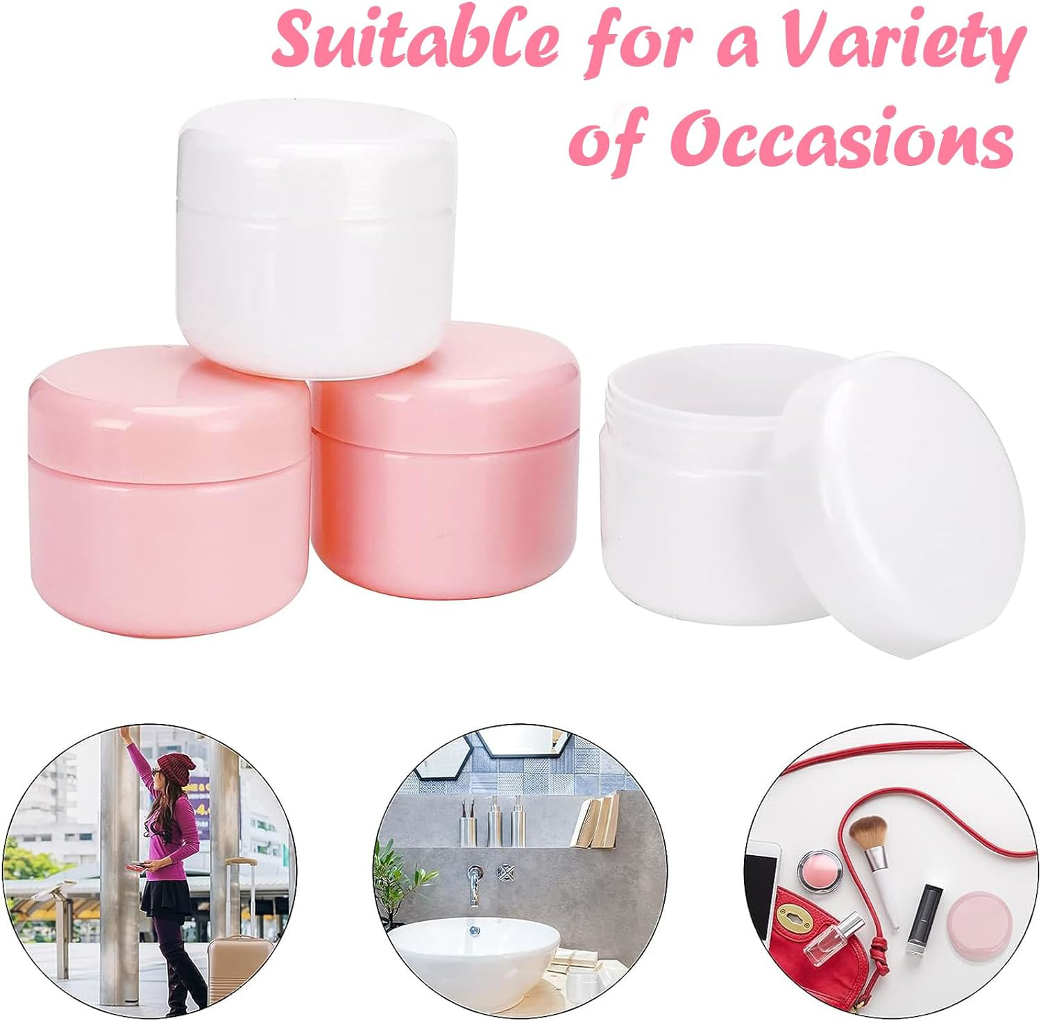 Travel Pots for Toiletries, 15PCS Cosmetic Containers, Reusable Makeup