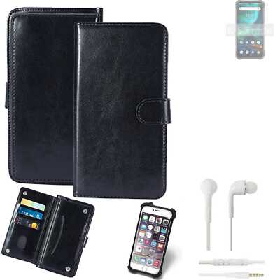 Handy Hülle für UMIDIGI Bison 2021 + Earphones Flip Case Schutzhülle Klapp Ta