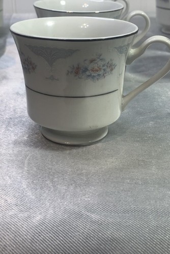 Ancienne tasse à thé Chine série saphir bleu avec bord platine par Silverie - Photo 4/4