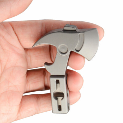 Mini Titanium Axe Style Keychain Pendant Necklace Opener Outdoor Multi EDC 