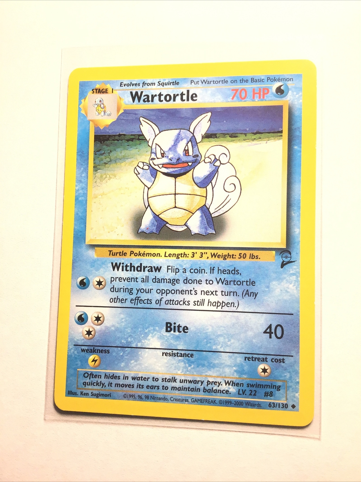 WARTORTLE - 63/130 - Base Set 2 - Pokemon Card - LP