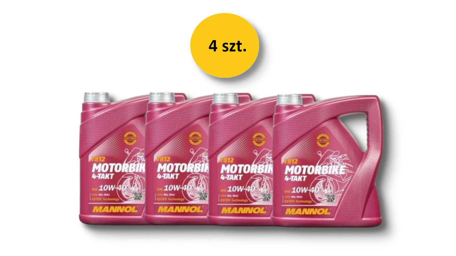 Huile 10W40 4T MANNOL 7812 lubrifiant synthétique moto API SN JASO MA2 bidon de 4L