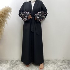 Muslim Abaya Women Open Cardigan Kimono Dubai Arab Robe Kaftan Maxi Dress Caftan
