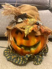 VTG 12 FIBER OPTIC PUMPKIN SCARECROW COLOR CH...