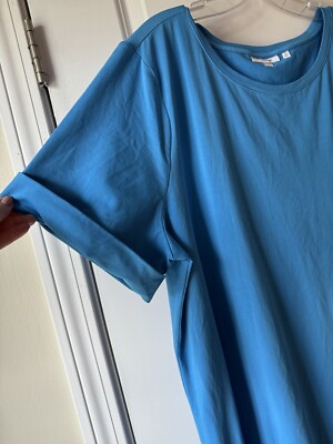 Chico's Women's Blue 100% Linen Short Sleeve Tiered Midi Dress Size 4 US  20. XXL | eBay