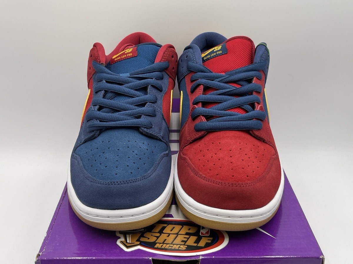 Nike DUNK LOW PRO SB スエード スニーカー 青赤 New Nike Dunk Low SB Catalonia 2021 Size 13 Rare Authentic