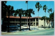 Vintage Postcard FL St Augustine Marion Motor Lodge Roadside Chrome ~13333