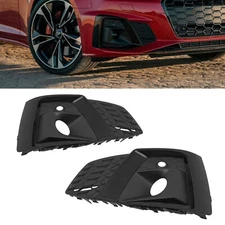 Pair Fog Lamp Covers LH+RH For 2020-2022 Audi A5 S5 Front Bumper Fog Light Cover
