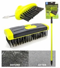 3-in-1 Telescopic Weed Brush Wire Broom Head Paving Deck Moss Removal Tool