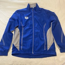NWT Arena Team Line Warm Up Royal Blue  Gray Jacket Large Water Sports Training
