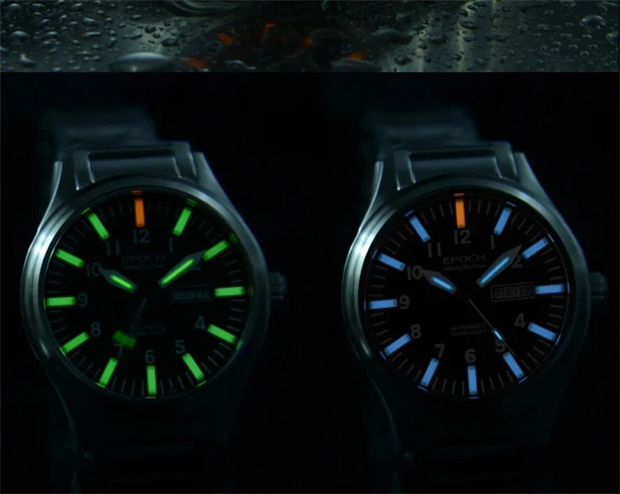 EPOCH Men Strong Luminous Rainbow Light Automatic Watch Miyota 21Jewels Sapphire - Image 3 of 4
