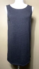 Eileen Fisher Charcoal Gray Sleeveless Knit Tunic Top - Sz XS