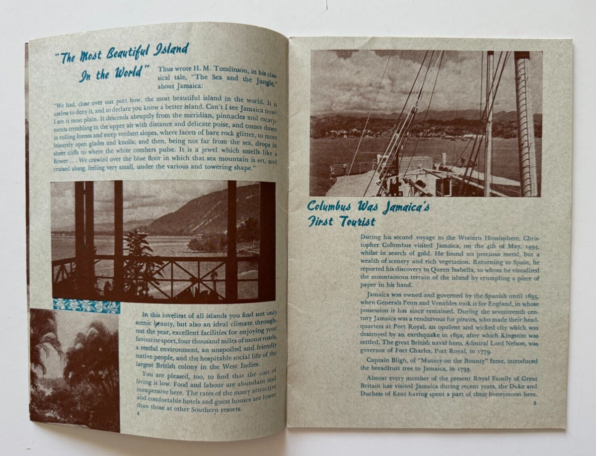 ca 1938 Illustrated Travel Brochure Booklet Jamaica British West