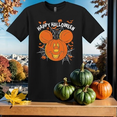 Happy Halloween Mickey Head T-Shirt T Shirt Herren Damen Unisex Tshirt SY456