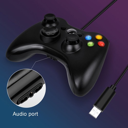 For Microsoft Xbox 360 Wired USB Game Controller PC Windows 11/10/8/7/XP Gamepad - Picture 7 of 14