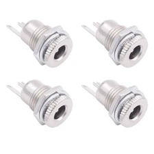 4 Pack 5.5mm X 2.1mm Female Dc Power Jack Socket Panel Mount 2 Pin Solder Type
