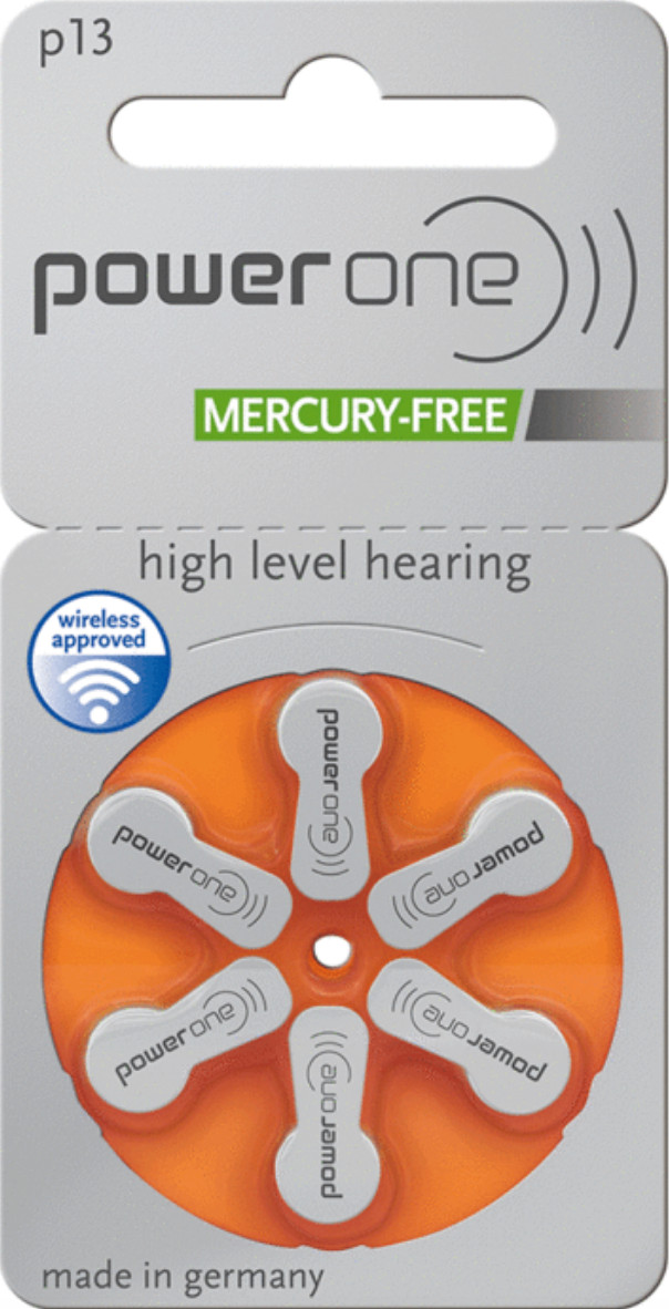 6 PowerOne Extra Advanced - Size 13 Hearing Aid Batteries 1.