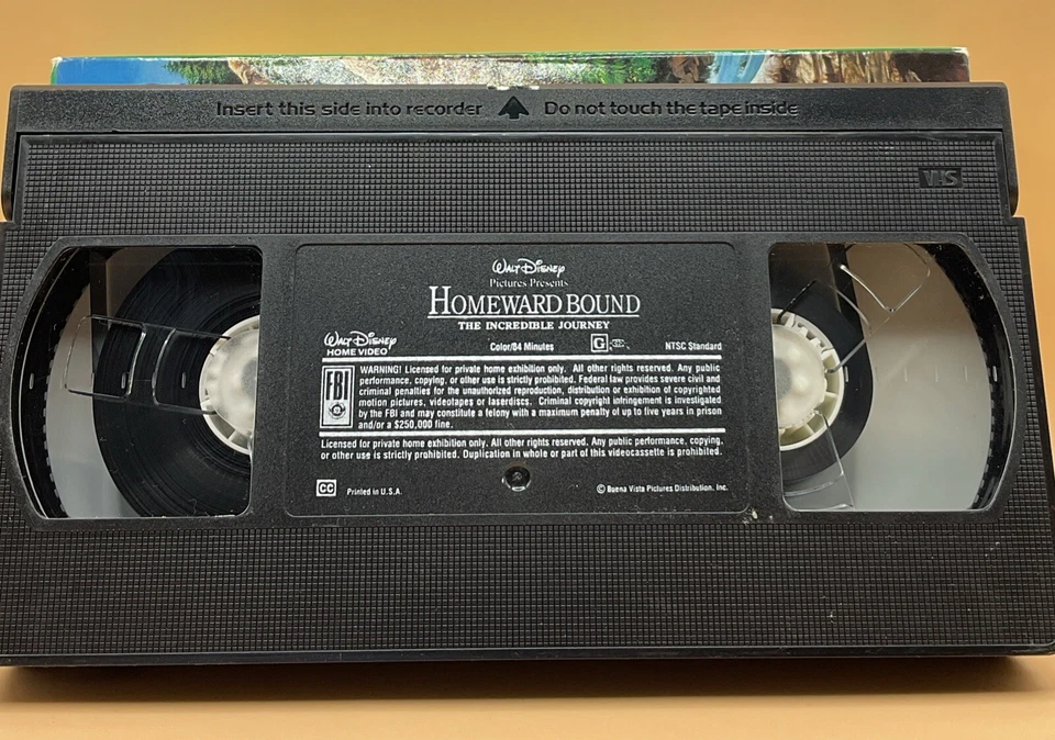 Homeward Bound: The Incredible Journey VHS 1993 Slip Case Acceptable — 第 3/3 张图片