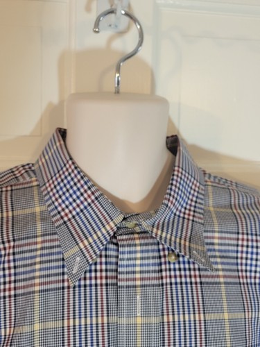 Pendleton blau kariertes Metro Hemd Herren XL lang knitterarm - Bild 5 von 14