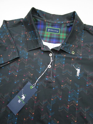 Womens XL William Murray Club Herringbone golf polo shirt NWT