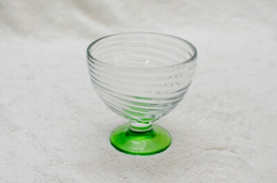 Home Essentials Dessert Bowl Green Vtg flaw